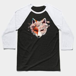 Kitsune Sakura Japanese Baseball T-Shirt